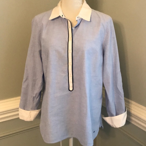 Tommy Hilfiger Tops - Tommy Hilfiger Popover Cotton Top SZ L